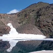 Icy lake on foot of Furgler